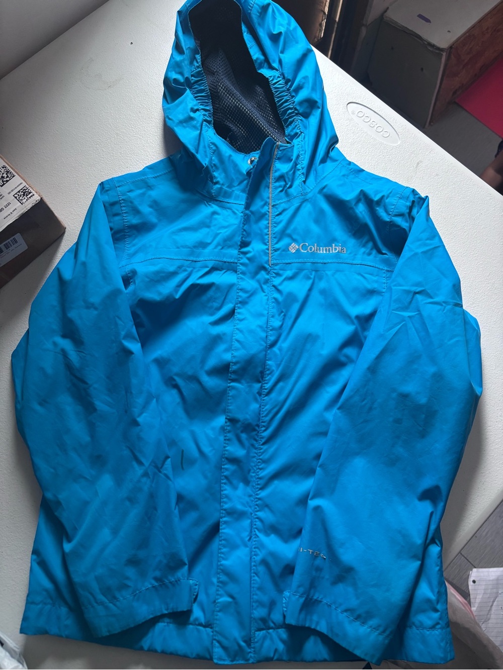 Columbia Bright Blue Kids Hooded Raincoat